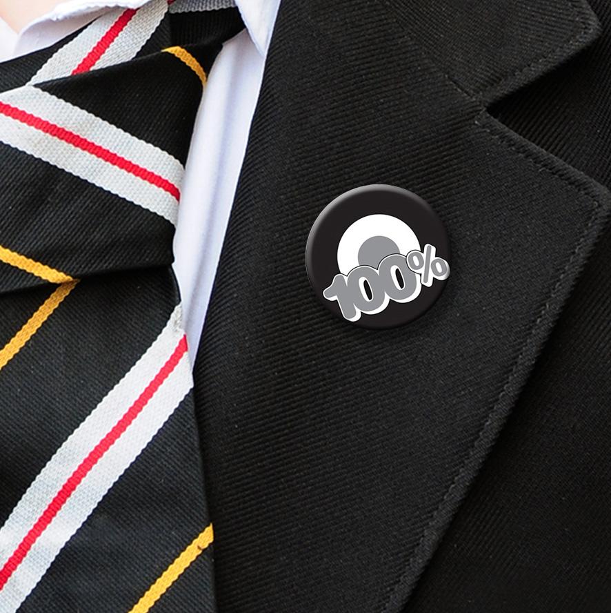 100% attendance badges silver-7