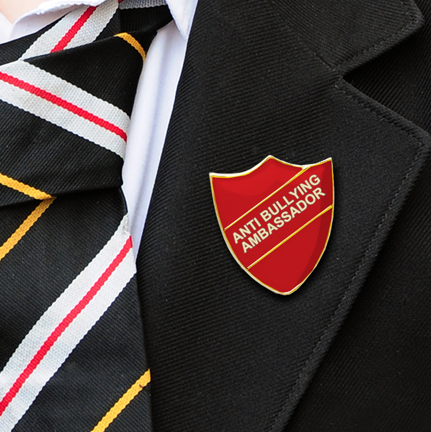 Anti Bullying Ambassador school badges red-4