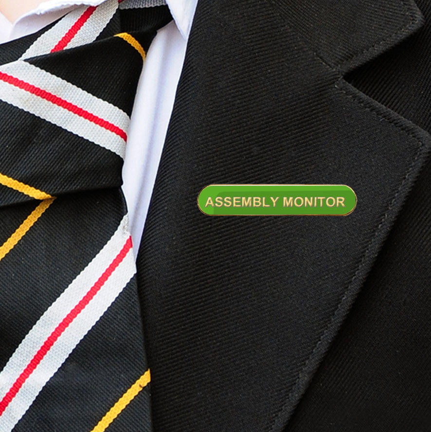 Green Bar Shaped Assembly Monitor Badge-2