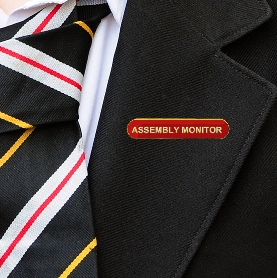 Red Bar Shaped Assembly Monitor Badge-3
