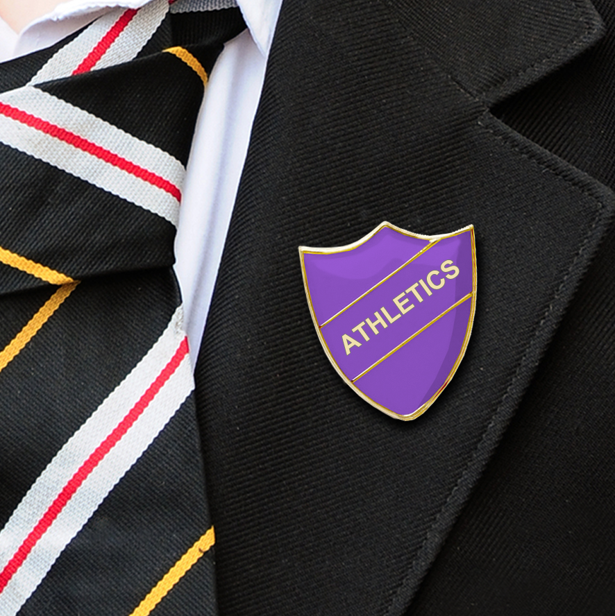 Athletic school badge purple-5