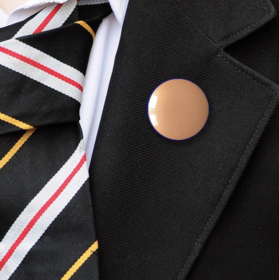 metallic plastic button badge bronze-3