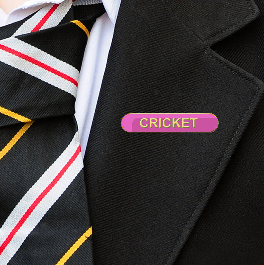 Pink Shield Shaped Cricket Badge-5
