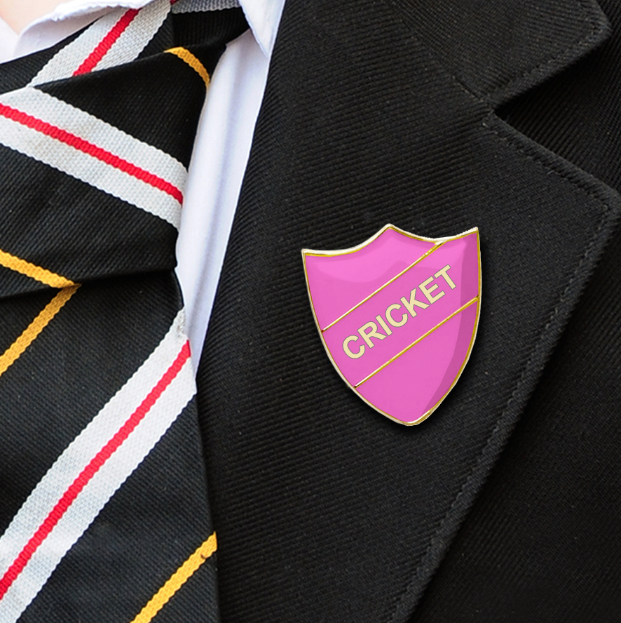 Cricket School Badges shield pink-5