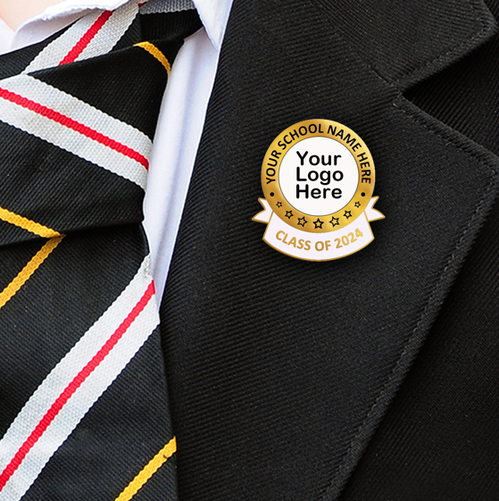 Create your own Graduation Badges with your added text and logo-2