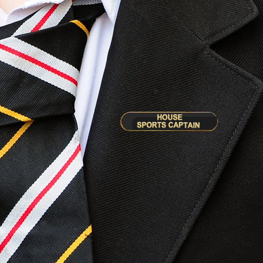 Black Bar Shaped House Sports Captain Badge-5