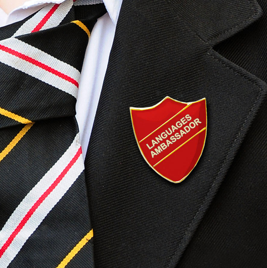 Red Shield Shaped Languages Ambassador Badge-3