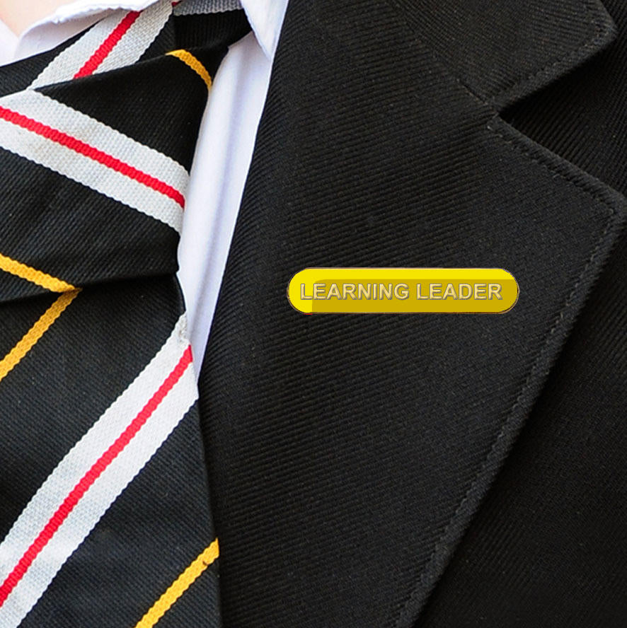 Yellow Bar Shaped Learning Leader Badge Badge-4