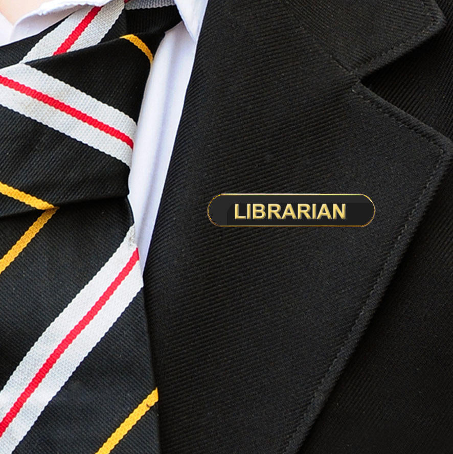 Black Bar Shaped Librarian Badge Badge-5