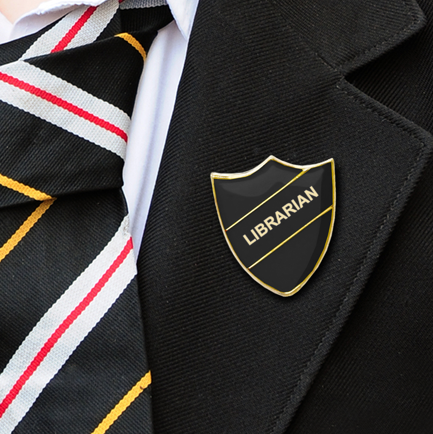 Librarian school badges shield black-6