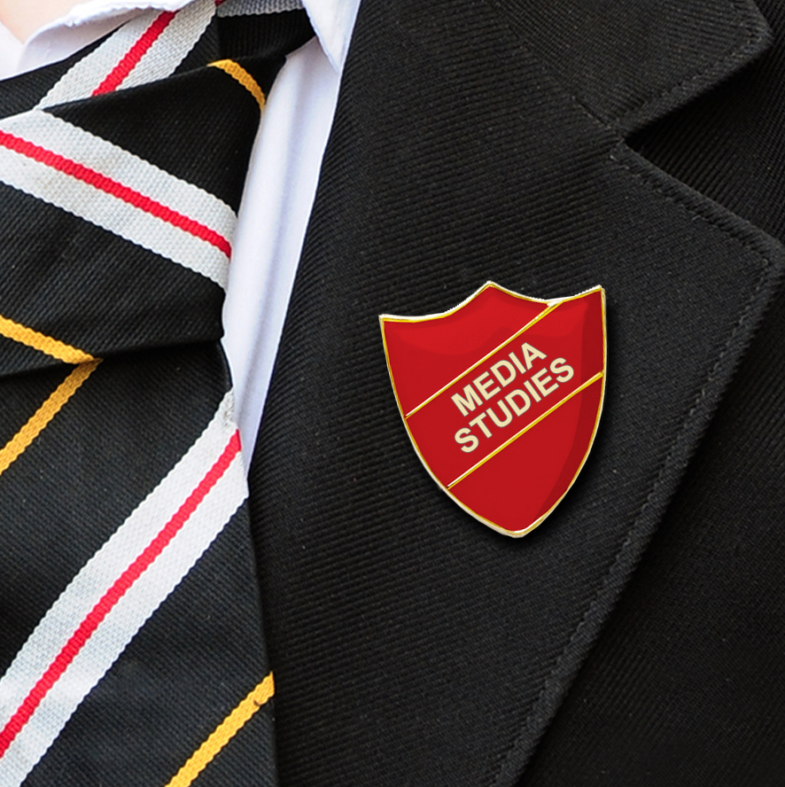 MEDIA STUDIES SCHOOL BADGE SHIELD RED-3