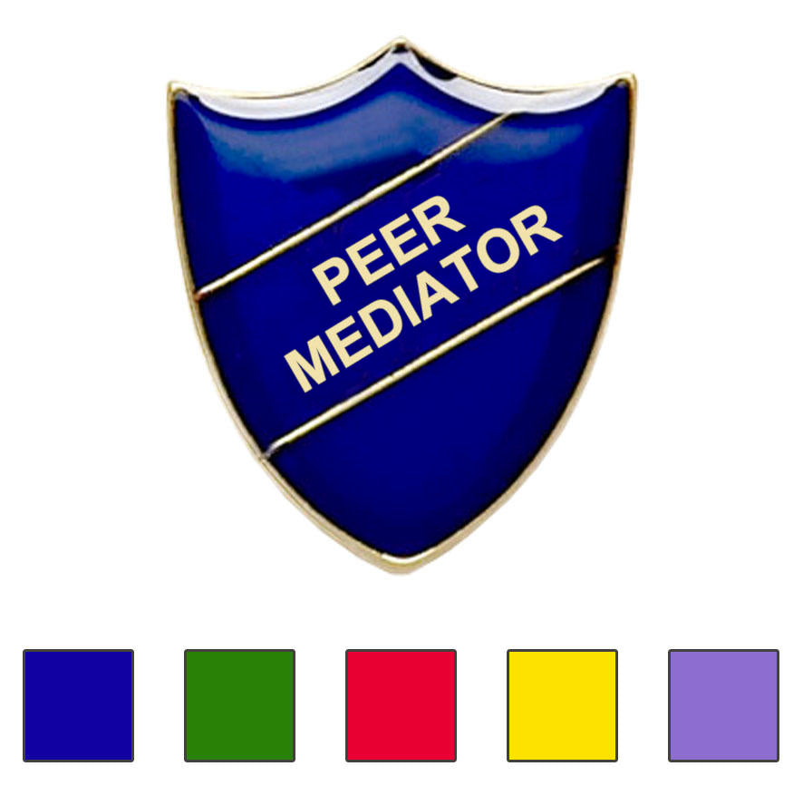 Coloured Shield Shaped Peer Mediator Badges-0