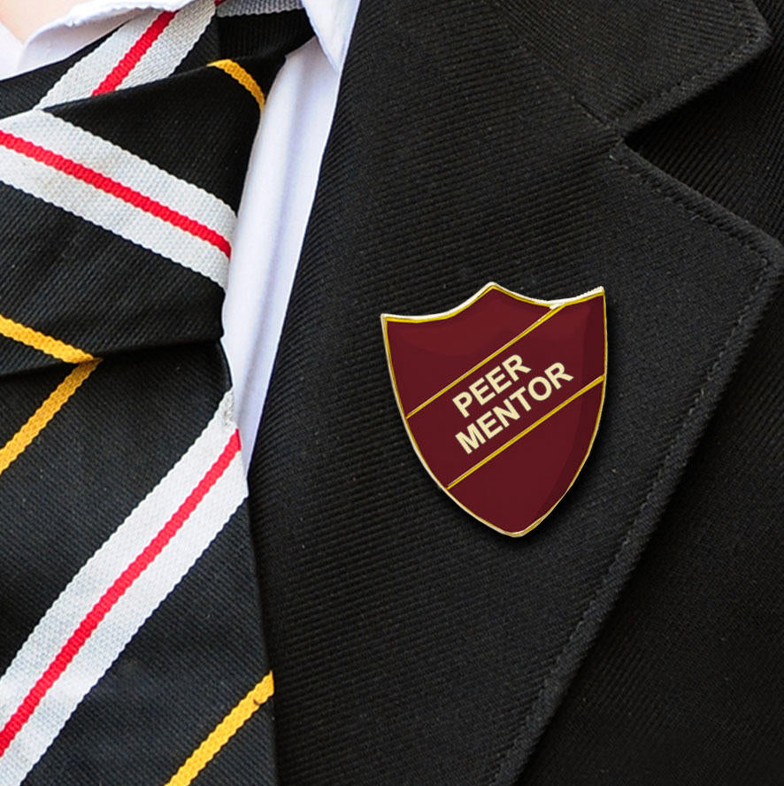 Maroon Shield Shaped Peer Mentor Badge-5