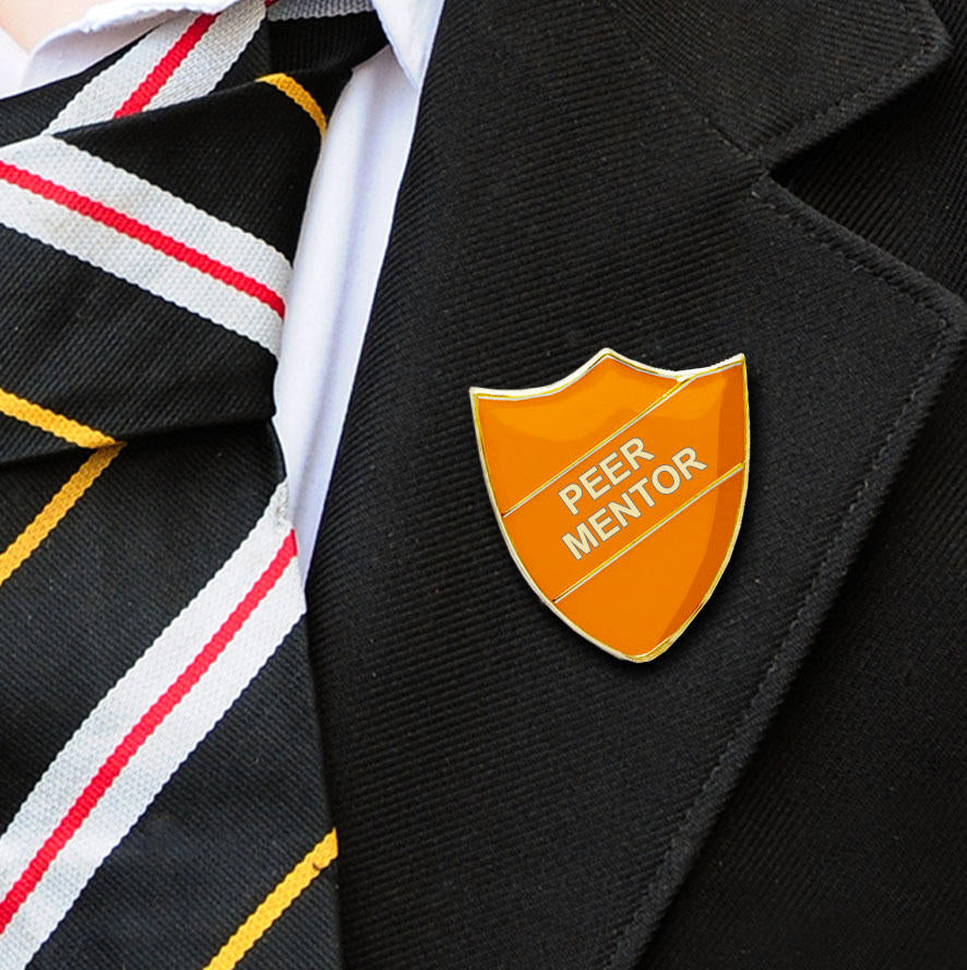 Orange Shield Shaped Peer Mentor Badge-6
