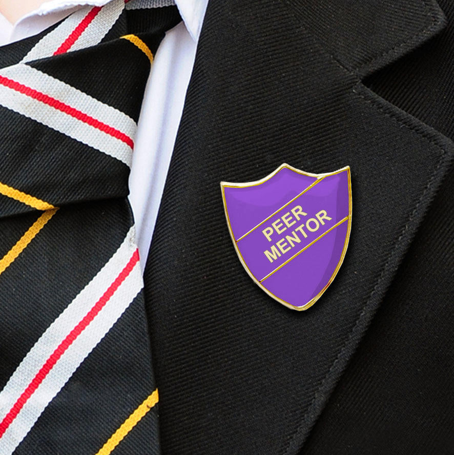Purple Shield Shaped Peer Mentor Badge-7