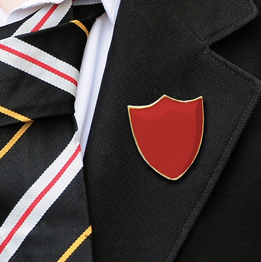 Plain shield badges red-3