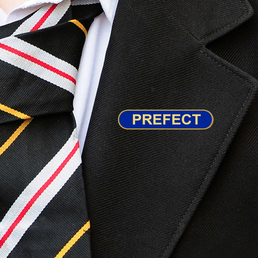 Blue Bar Shaped Prefect Badge Badge-9