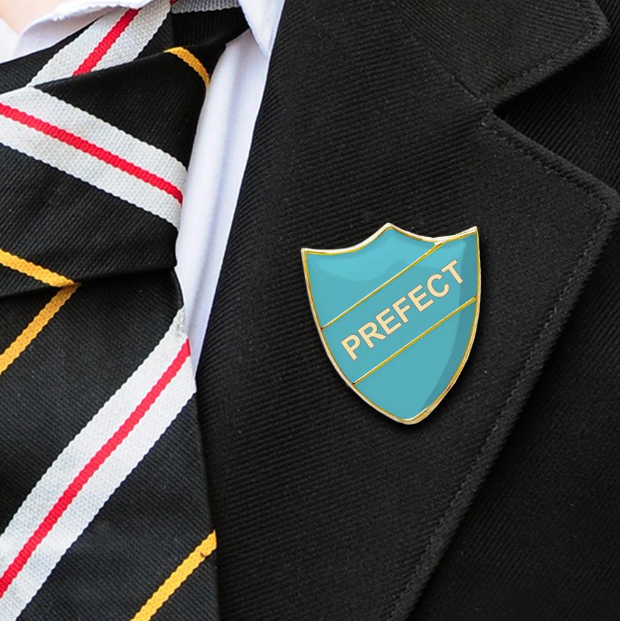 Light Blue Shield Shaped Prefect Badge Badge-11