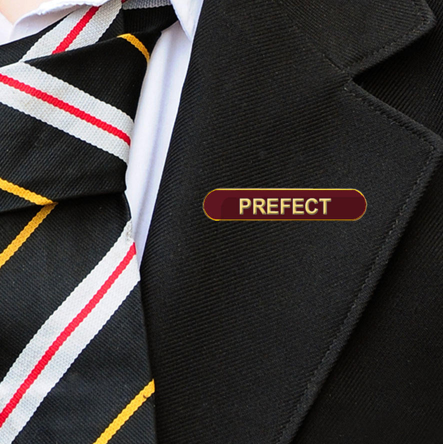 Maroon Bar Shaped Prefect Badge Badge-7