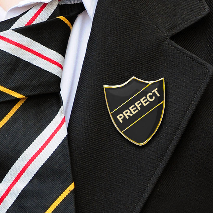 Black Shield Shaped Prefect Badge Badge-7