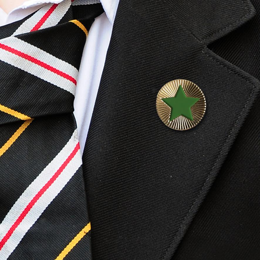 Gold & Green Round Badge-2