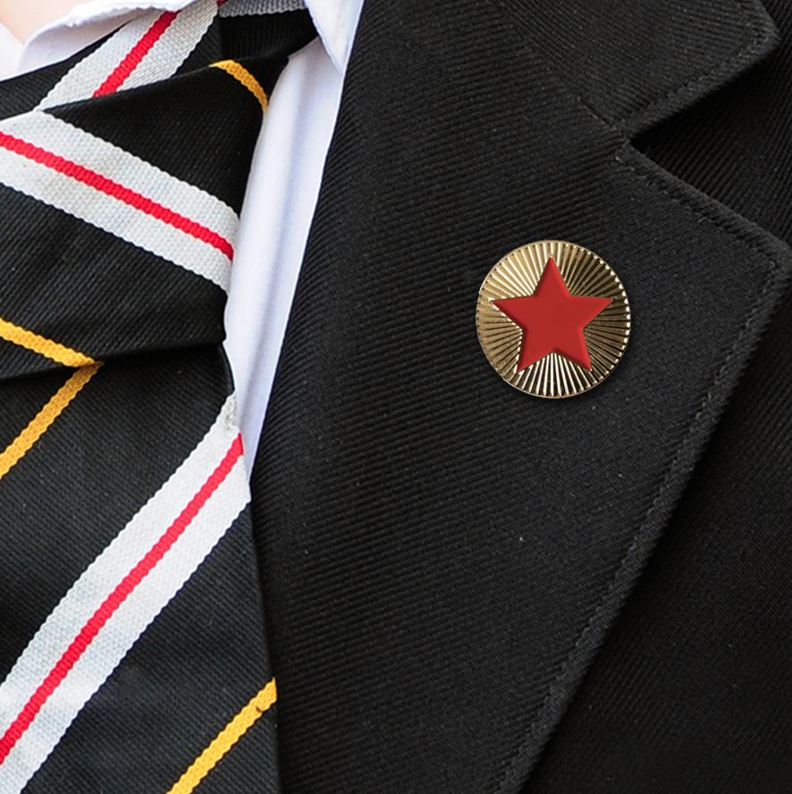 Gold & Red Round Badge-3