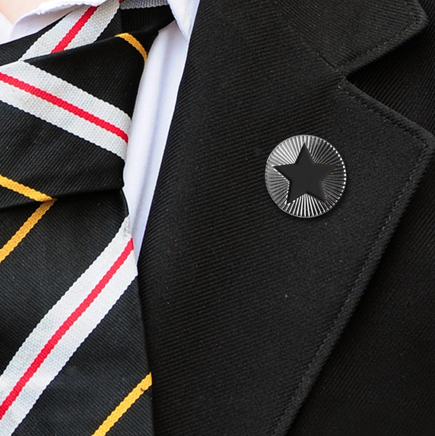 Round on Silver with Black Star badges-5