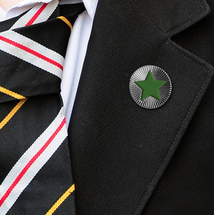 Round on Silver with Green Star badges-2