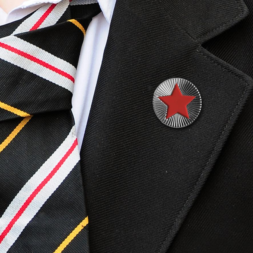 Round on Silver with Red Star badges-3