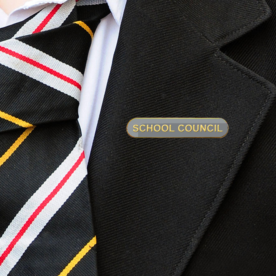Grey Shield Shaped School Council Badge-6