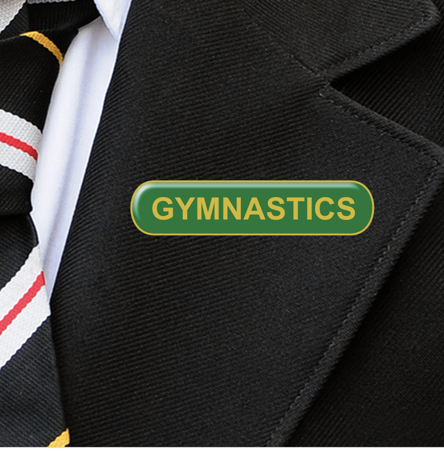 Green Bar Shaped Gymnastics Badge-2