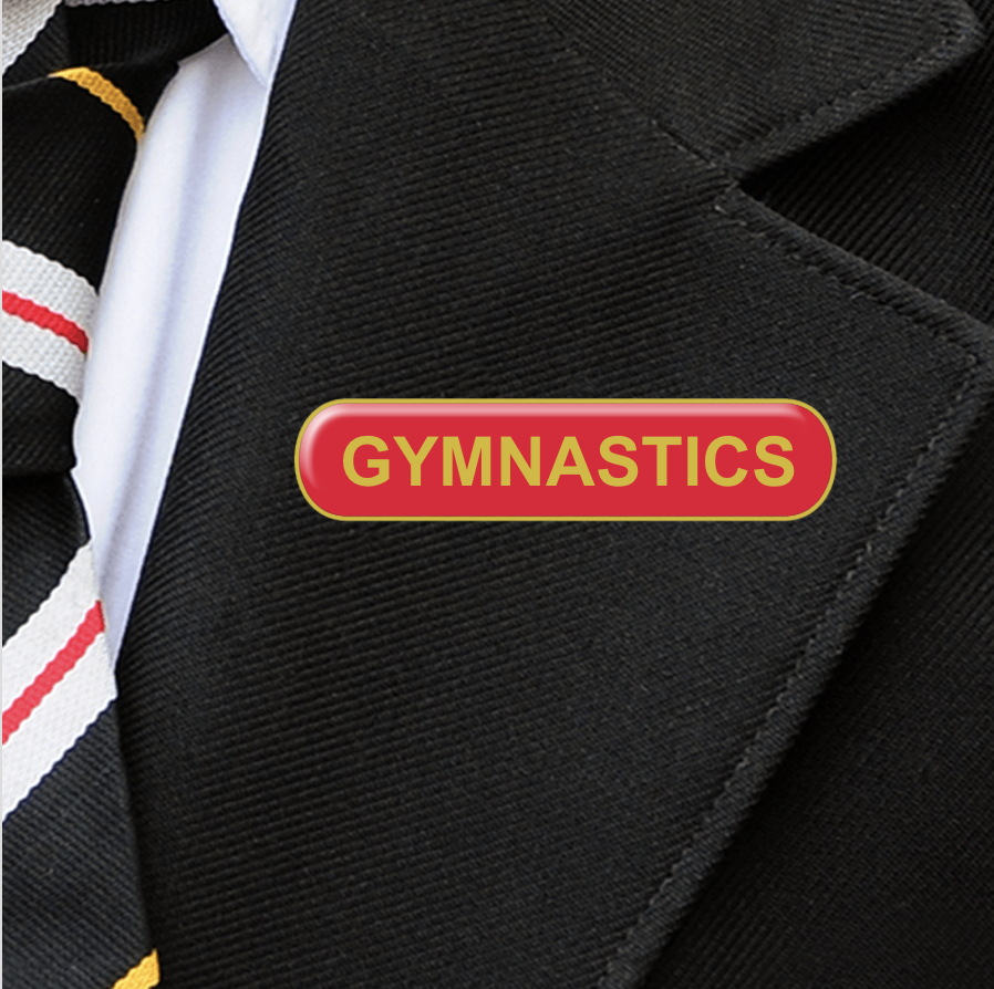 Red Bar Shaped Gymnastics Badge-3