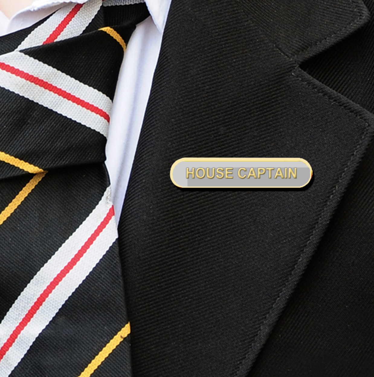 White Bar Shaped House Captain Badge-9