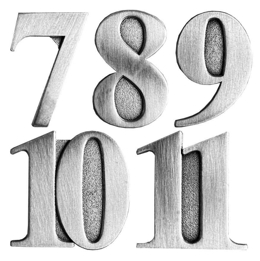 NUMBER YEAR BADGE IN SILVER METAL-0