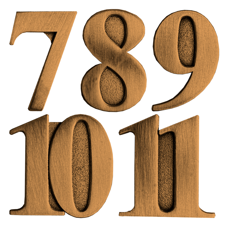 NUMBER YEAR BADGES IN BRONZE-0