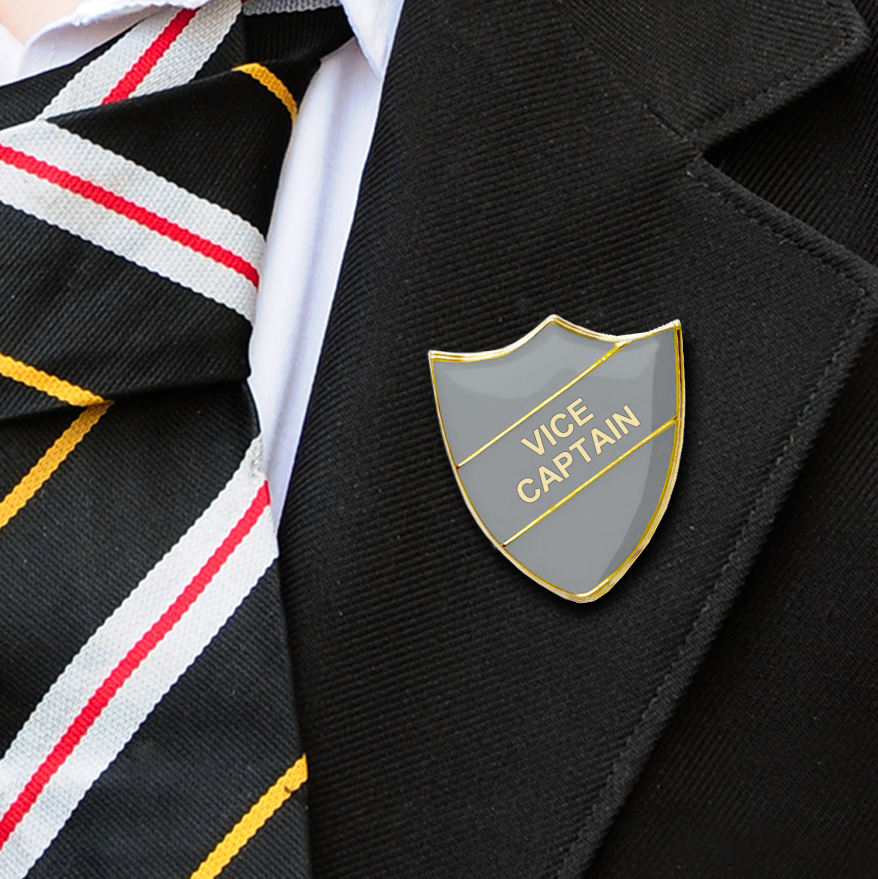 Grey Shield Shaped Vice Captain Badge-11