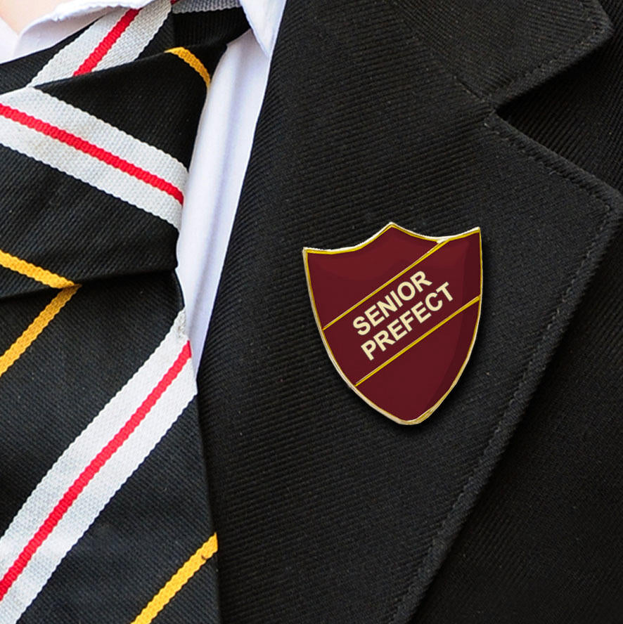 Maroon Shield Shaped Senior Prefect Badge-6