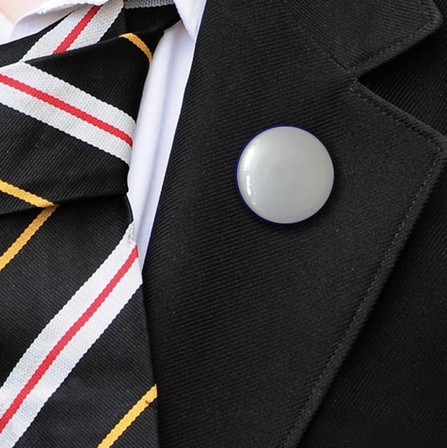 metallic plastic button badge silver-2