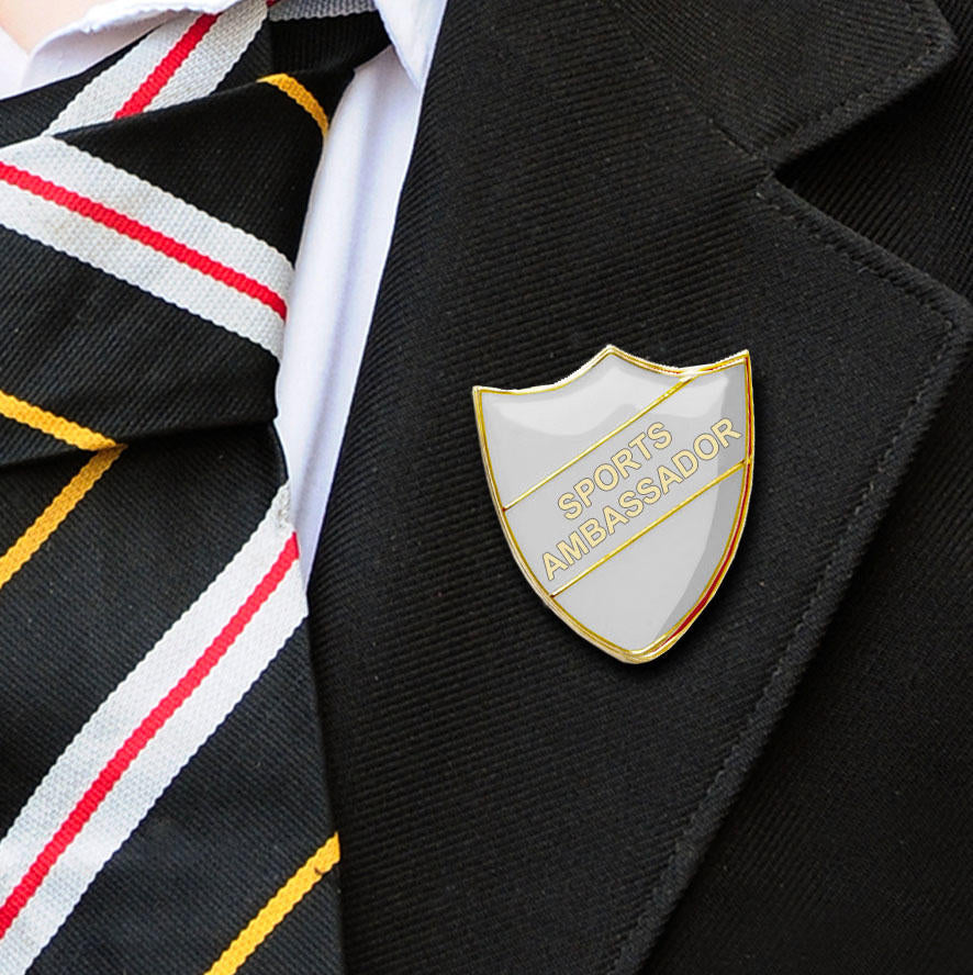 White Shield Shaped Sports Ambassador Badge-5