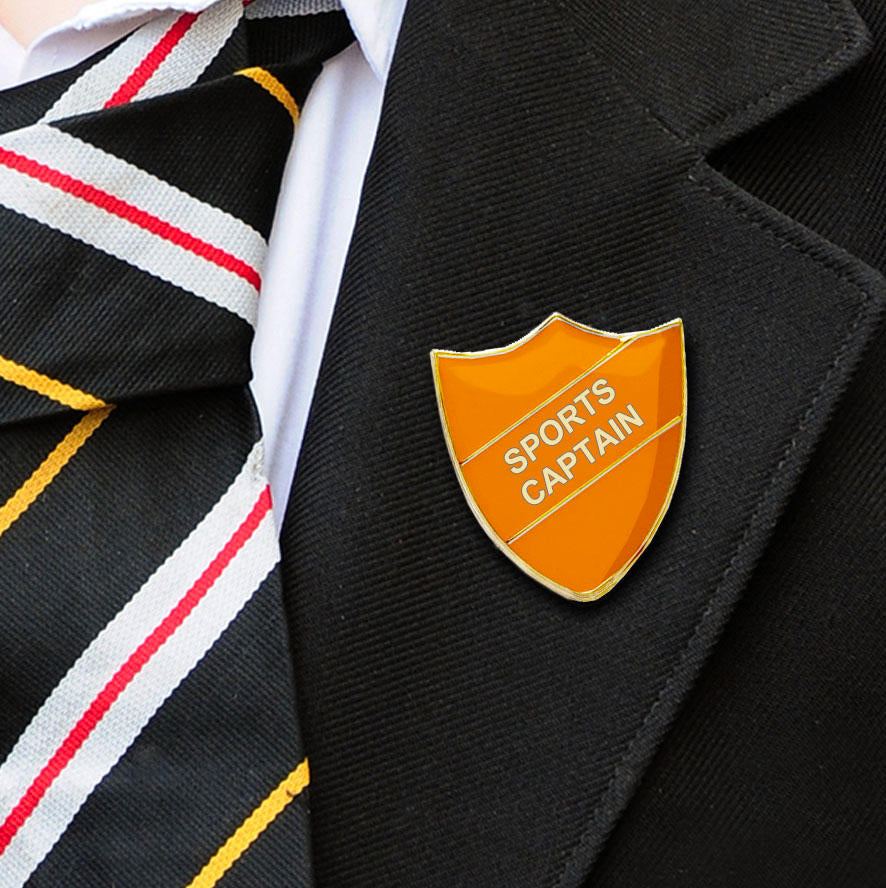 Orange Shield Shaped Sports Captain Badge-7