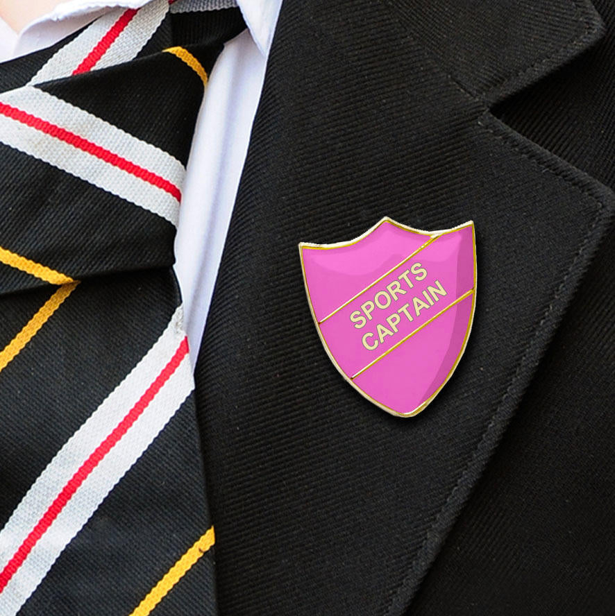 Pink Shield Shaped Sports Captain Badge-8
