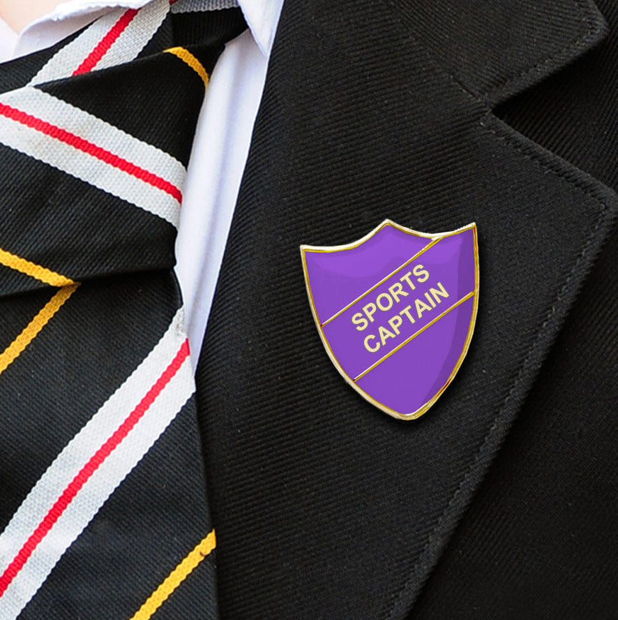 Purple Shield Shaped Sports Captain Badge-9