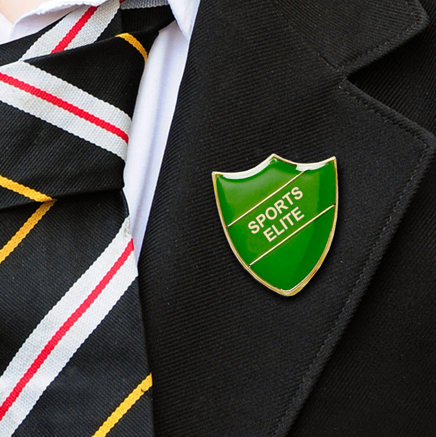 Green Shield Shaped Sports Elite Badge-2