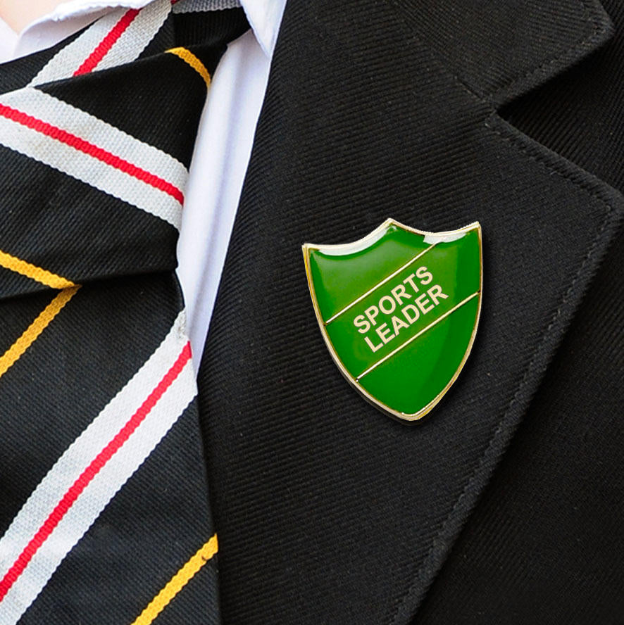 Green Shield Shaped Sports Leader Badge-3