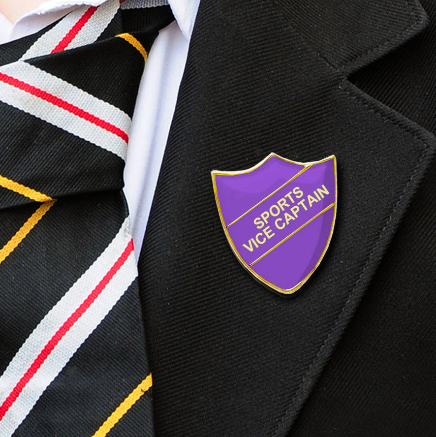 Purple Shield Shaped Sports Vice Captain Badge-5