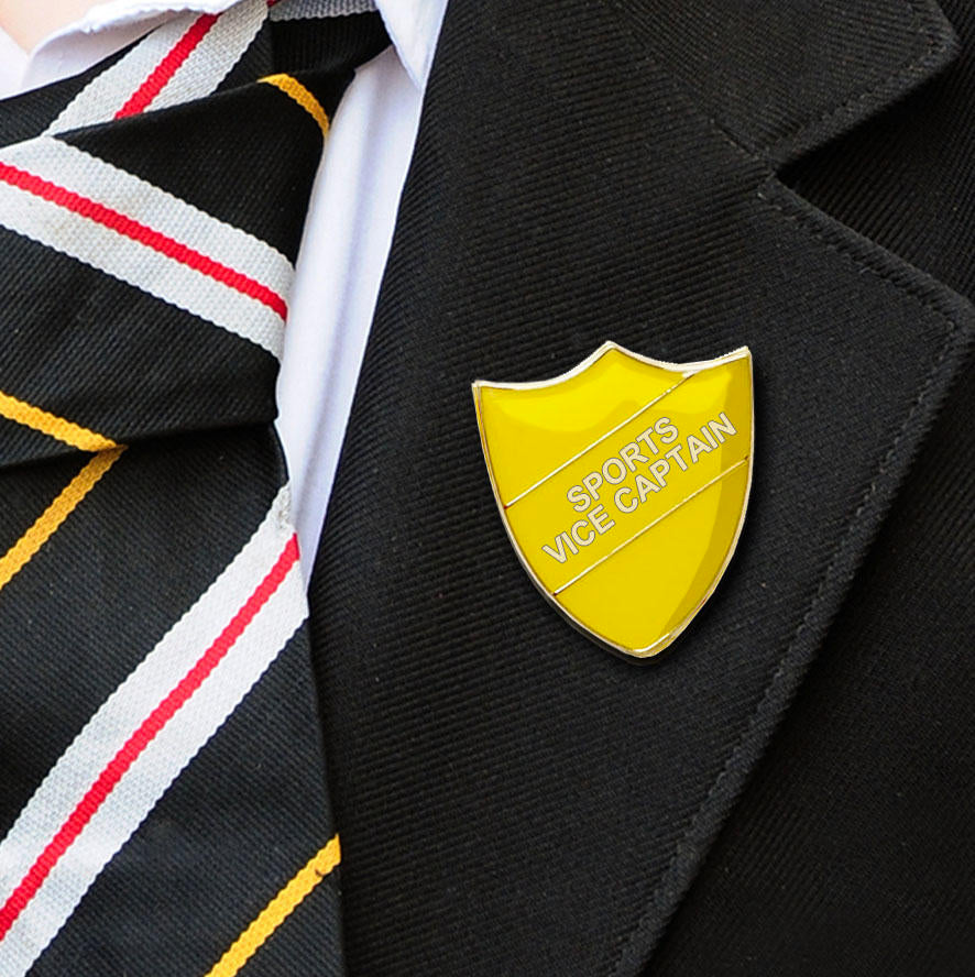 Yellow Shield Shaped Sports Vice Captain Badge-4