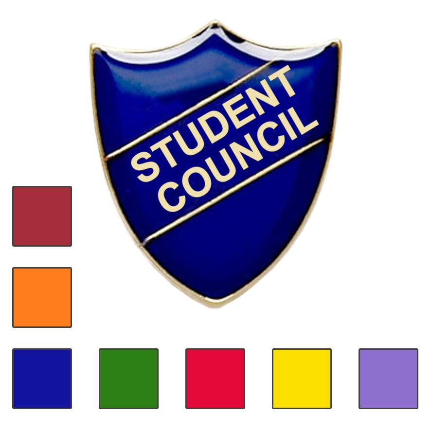 Coloured Shield Shaped Student Council Badges-0