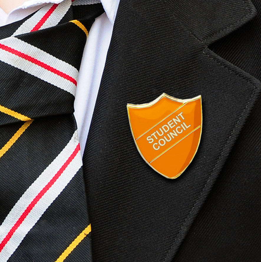 Orange Shield Shaped Student Council Badge-6