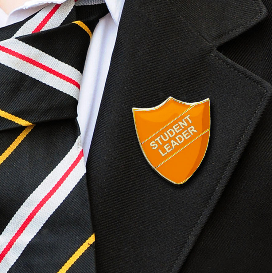 Orange Shield Shaped Student Leader Badge-5