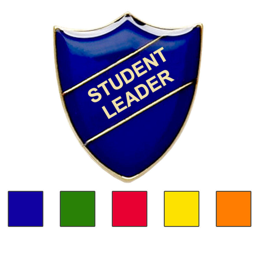 Coloured Shield Shaped Student Leader Badges-0